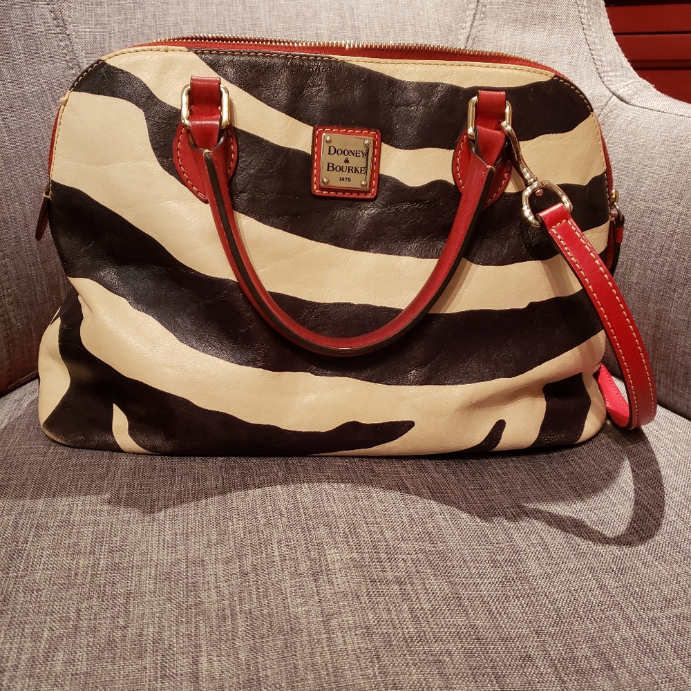 Dooney & Bourke Zebra Print Leather Satchel